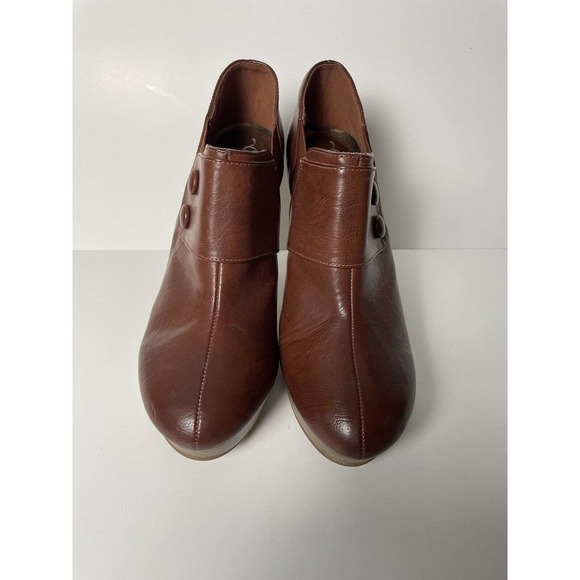 Kenneth Cole Platform Stiletto Booties US Size 10 M Red Brown Stretch Unlisted - Picture 2 of 7